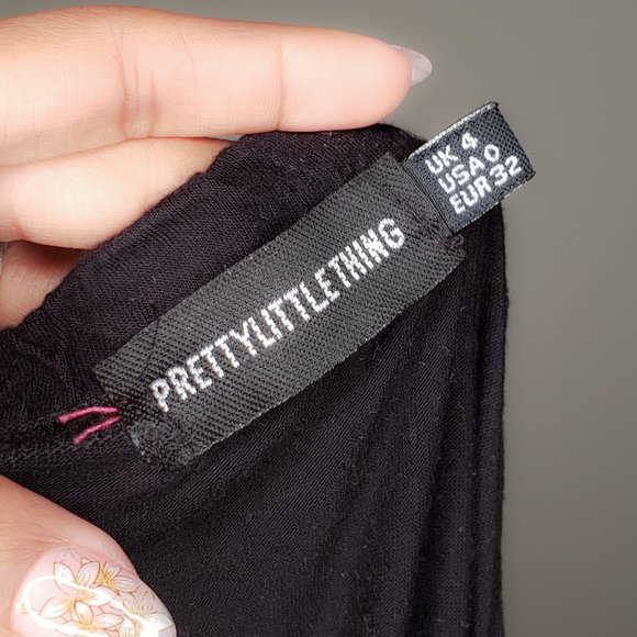 PRETTY LITTLE THING BLACK VISCOSA BLEND JERSEY MIDI SKIRT XS USA 0 - Picture 4 of 7